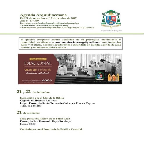 Agenda Arquidiocesana N° 349