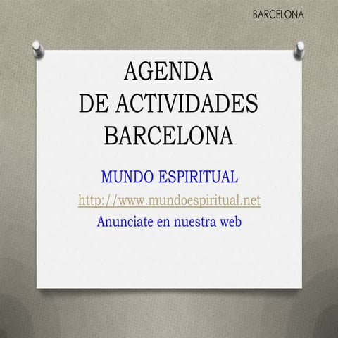 Agenda barcelona www.mundoespiritual.net