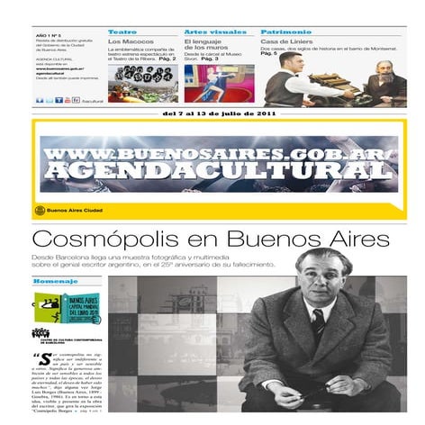 Suplemento Agenda Cultural Julio