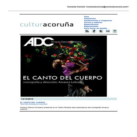 Agenda cultural  7 al 9 diciembre