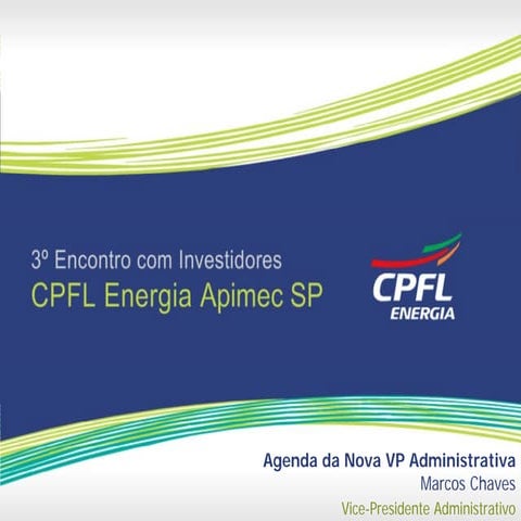 Agenda da Nova VP Administrativa - Sr. Marcos Chaves