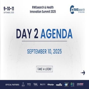 Agenda Day 2 - RWEsearch & Health Innovation Summit 2025