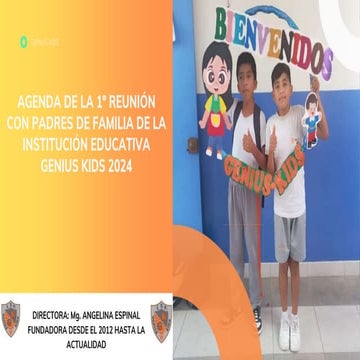 AGENDA DE LA REUNIÓN CON PADRES DE FAMILIA DE LA INSTITUCIÓN EDUCATIVA