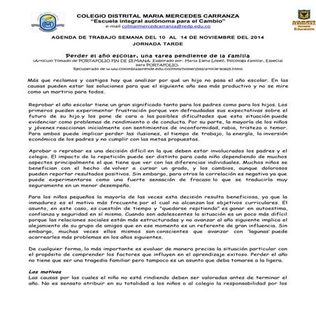 Agenda de trabajo semana del 10  al  14 de noviembre