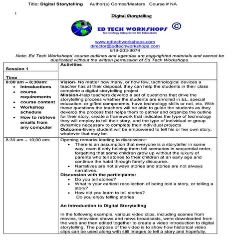 Agenda digital storytelling session 1