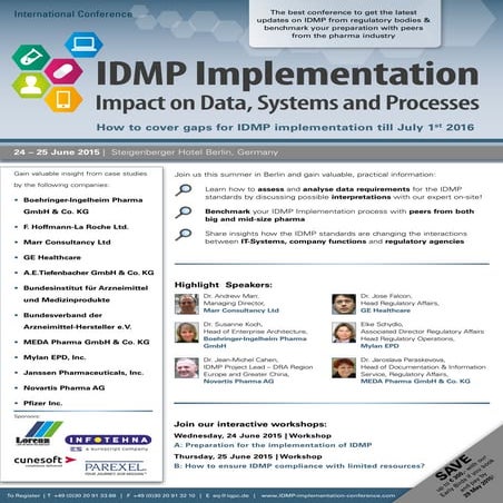 Pfizer, GE Healthcare, Novartis Pharma and Boehringer-Ingelheim Pharma Confir...