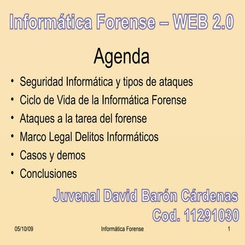 Diapositiva Informatica forense JDBC