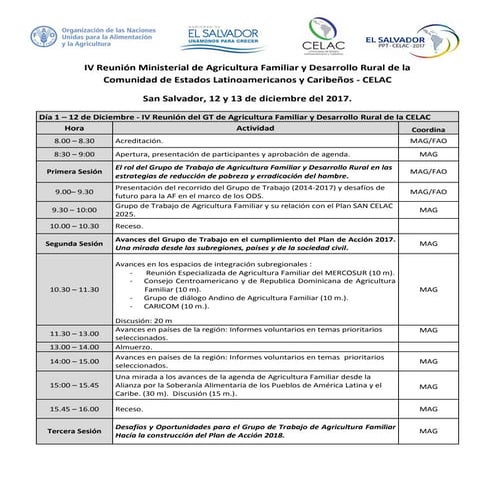 IV Reunión Ministerial de Agricultura Familiar y Desarrollo Rural de la Comunidad de Estados Latinoamericanos y Caribeños - CELAC