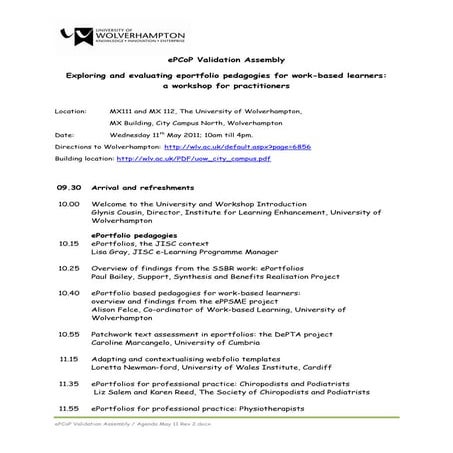 Exploring &evaluating eportfolio based pedagogies for work-based learners