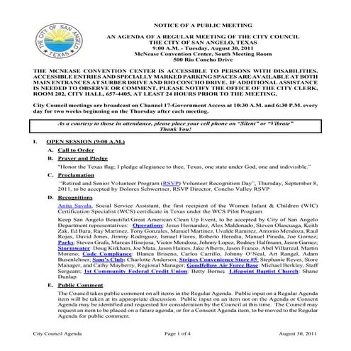 City Council August 30, 2011 Agenda Packet | PDF