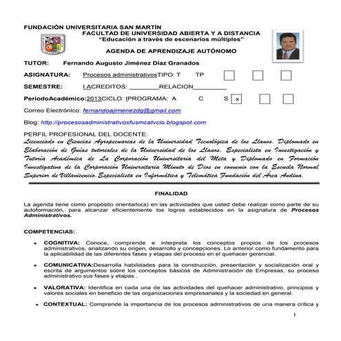 Agenda procesos administrativos