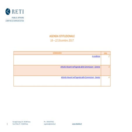 Agenda rottamatore 18 dicembre 2017