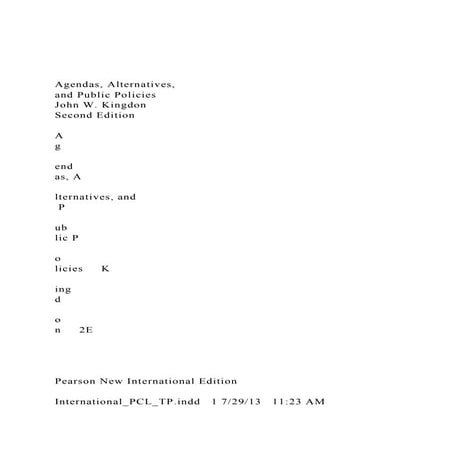 Agendas, Alternatives,and Public PoliciesJohn W. Kingdon.docx