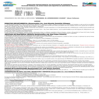 Agenda septiembre de 2010