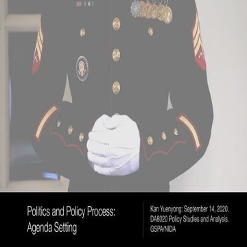 Politics and Policy Process: Agenda Setting 