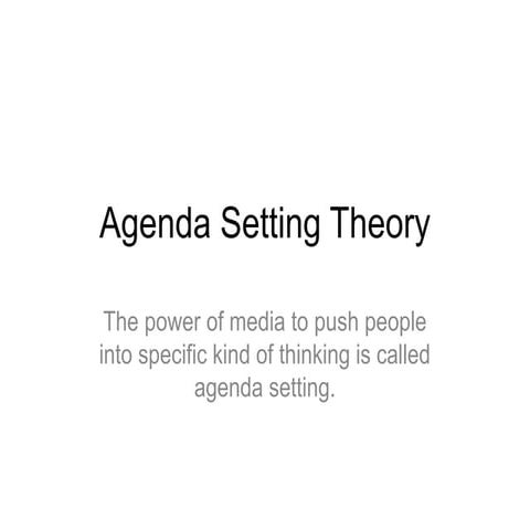 Agenda setting theory