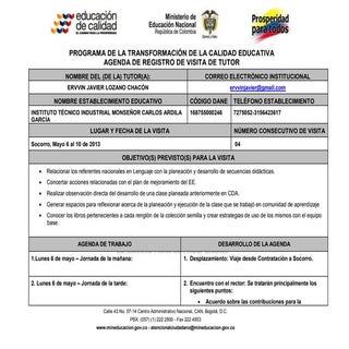 Agenda visita 4 iti socorro