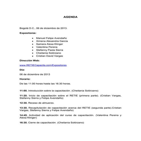 Agenda y programa