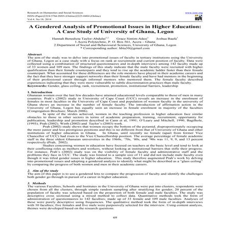 A gendered analysis of promotional issues in higher education