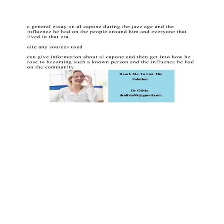 a general essay on al capone during the jazz age and the influence h.docx