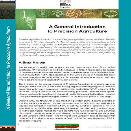 A general introduction to precision agriculture
