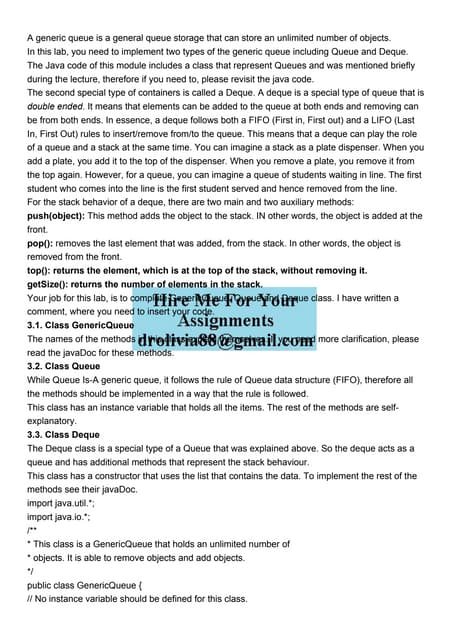 A generic queue is a general queue storage that can store an.pdf