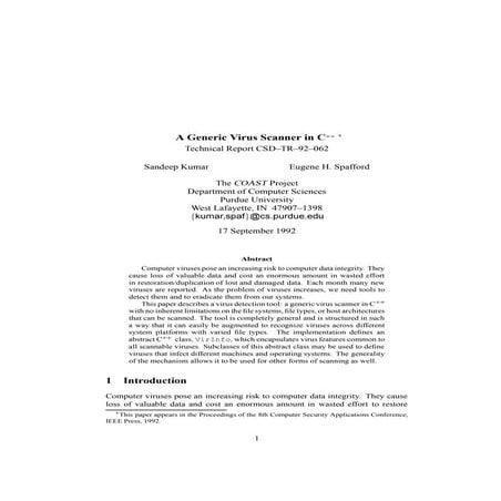 A generic virus scanner in c++