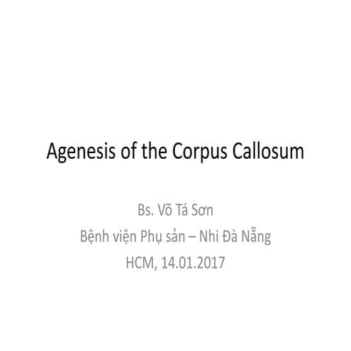 Bất sản thể chai - Agenesis of the corpus callosum