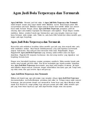 Agen judi bola terpercaya dan termurah