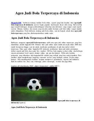 Agen judi bola terpercaya di indonesia
