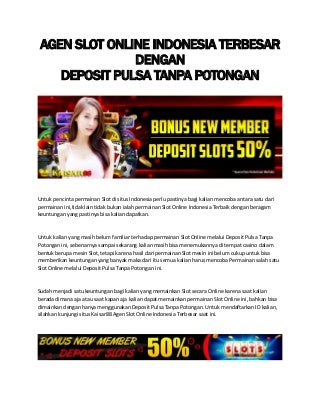 agen slot online indonesia