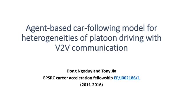 Agent based car following model for heterogeneities of platoon driving with v2 v communication