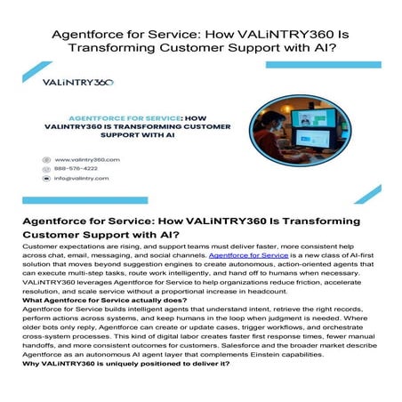 Agentforce for Service    -  VALiNTRY360