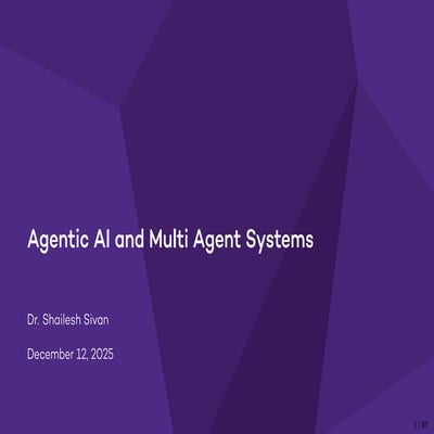 AgenticAI and Multi Agent Systems : Introduction | PDF