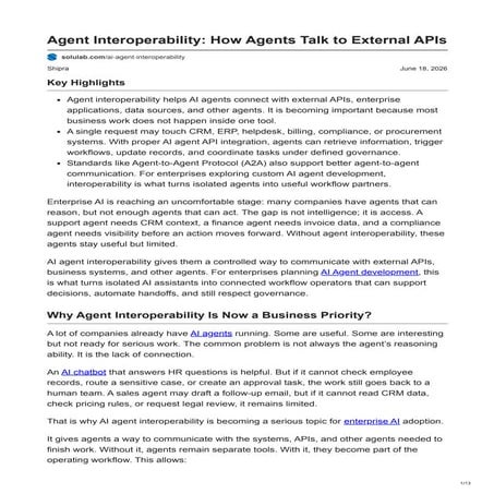 Agent Interoperability in Enterprise AI: Connecting Agents with ...
