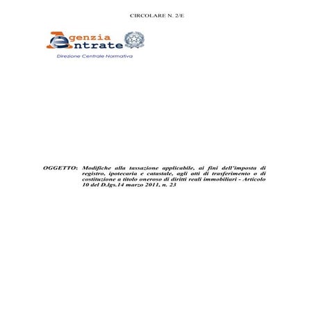 Modidiche tassazione trasferimenti immobiliari