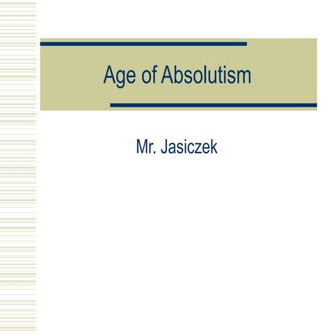 Age of Absolutism world history class for HS