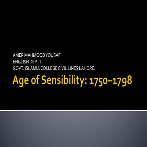 Age of sensibility