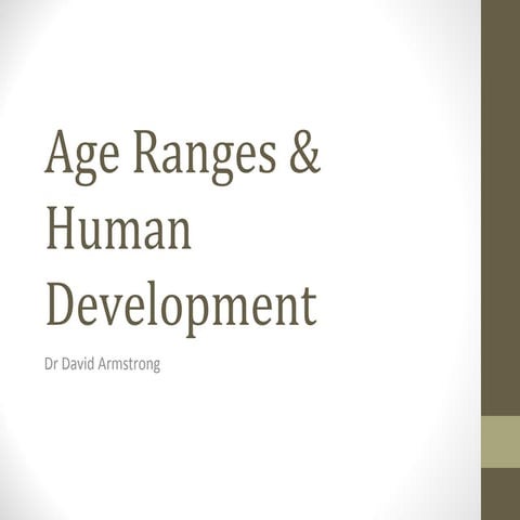 Age ranges and human development