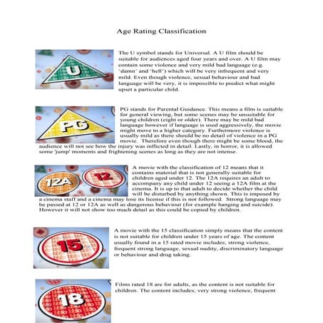 Age Rating Classification