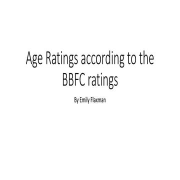 Age ratings according to the bbfc ratings