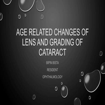 Age related changes of lens