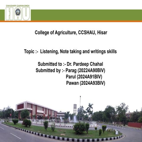 Enhancing Communication: Listening, Note-Taking, and Writing Skills for ...