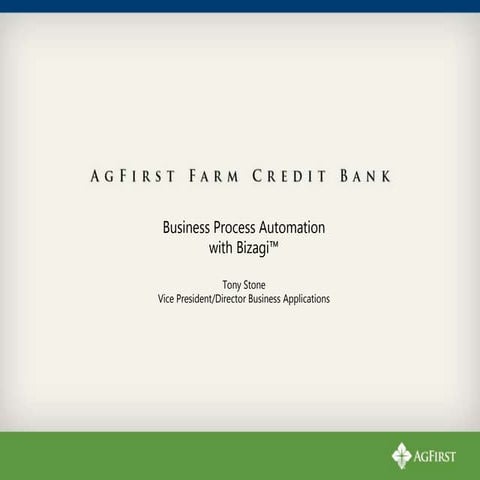 How to Deliver a Process in 8 Weeks The AgFirst Story PPT