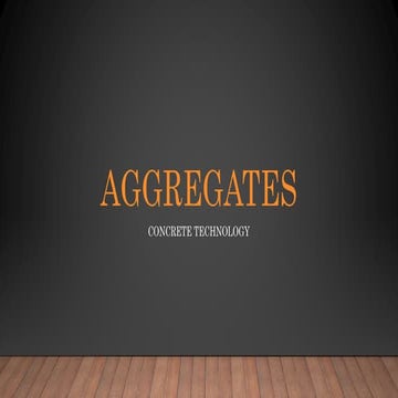 Aggregates used in Concrete