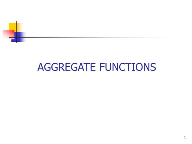 Aggregate functions