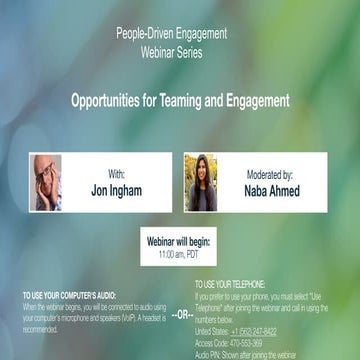 People-Driven Engagement: Opportunities for Teaming and Engagement