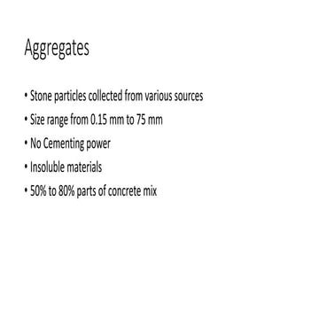Aggregates introduction, types and properties