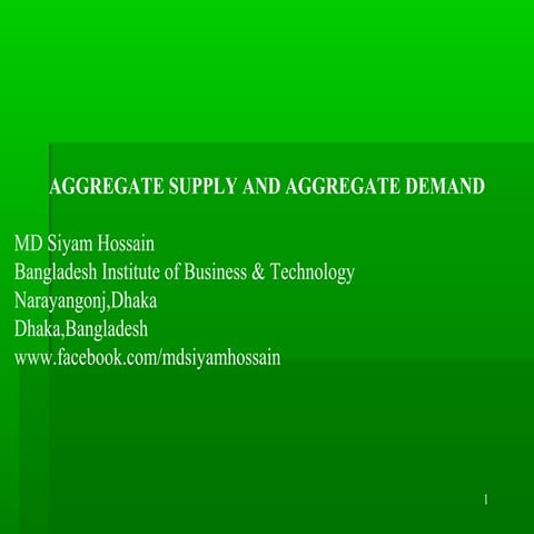 Aggregate supply and aggregate demand