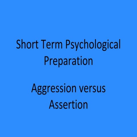 Aggression and assertion